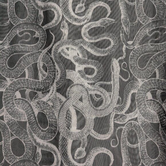 Disturbia Serpente Print Mesh Short Sleeve Crop Top - Picture 7 of 10